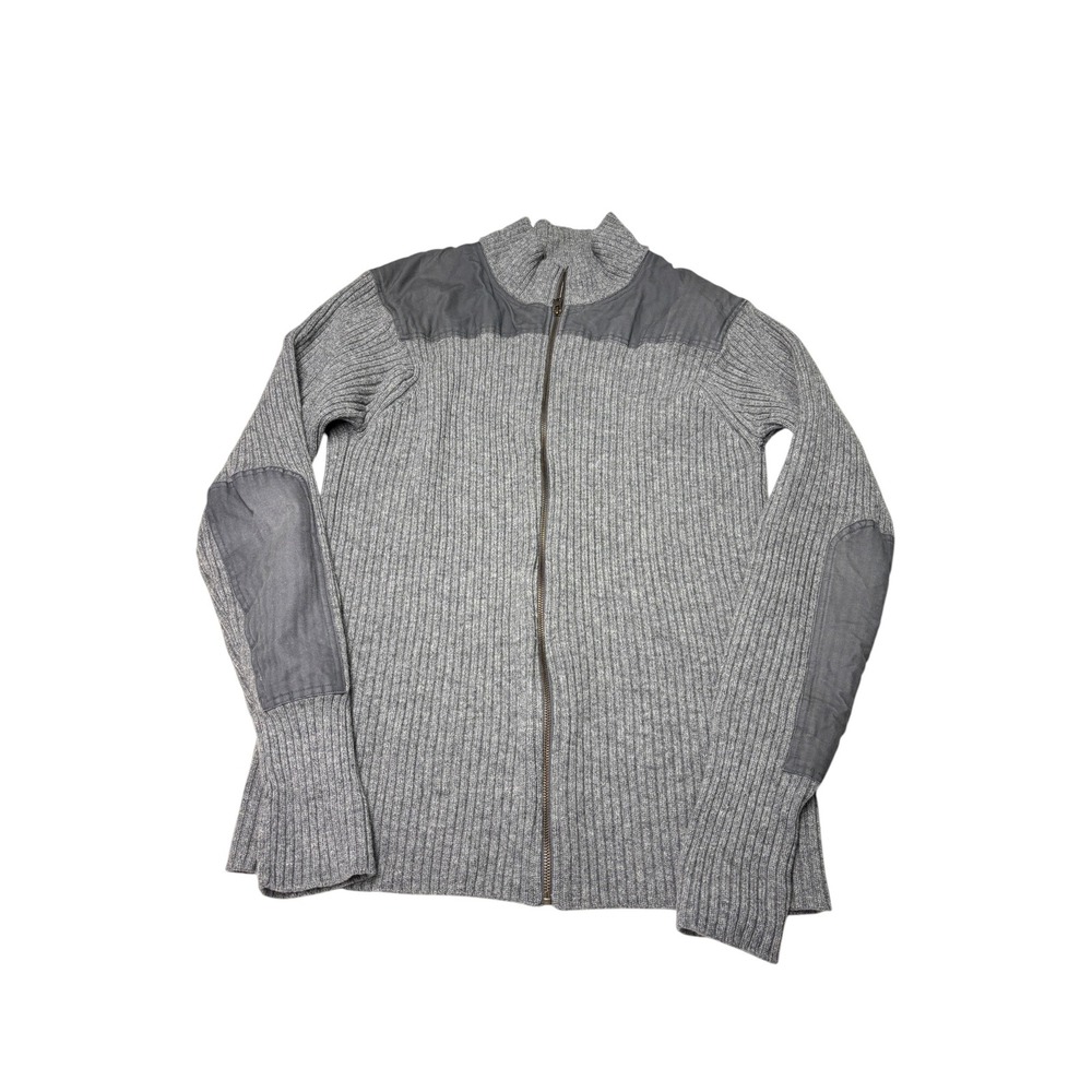 LL Bean Mens XXXL Tall Merino Lambswool Full Zip Commando Sweater Gray 518295
